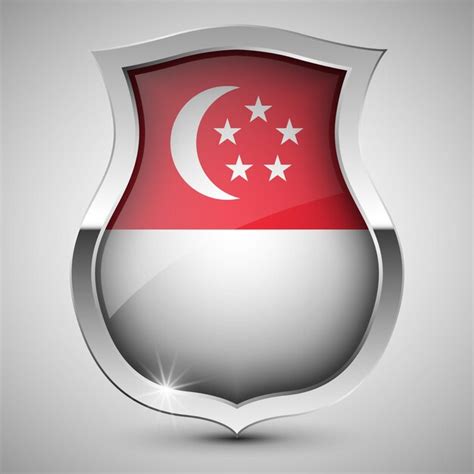 Premium Vector Patriotic Shield With Flag Of Singapore An Element Of Impact For The Use You