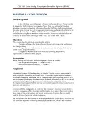 Ebs Milestone Scope Def Description Cis Case Study Employee