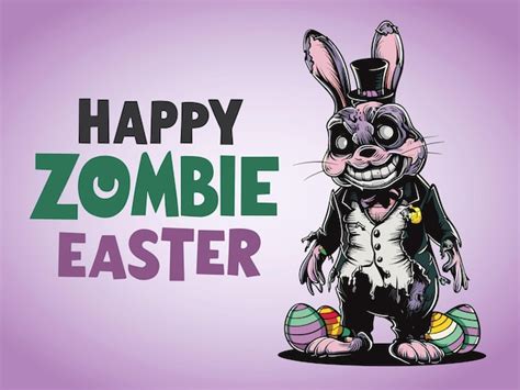 Premium Vector Easter Bunny Zombie Vector Rabbit Illustration