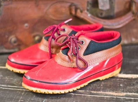 Vintage Duck Boots By Woodstock Women 6 Red Boots Etsy Duck Boots Boots Red Boots