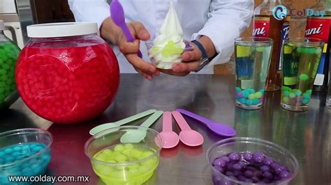 PERLAS EXPLOSIVAS HELADOS DE YOGURT HELADO SUAVE COLDAY YouTube