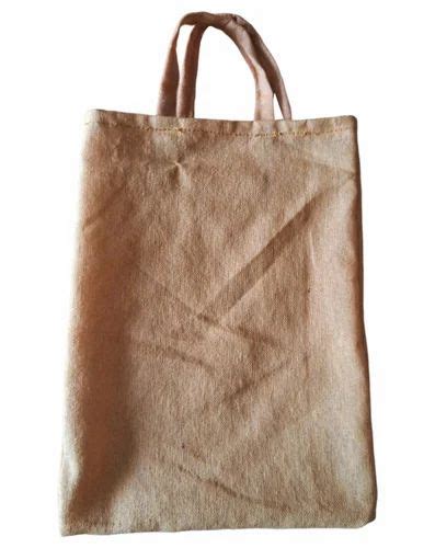 Loop Handled Brown Plain Cotton Carry Bag Capacity 5 Kg Size