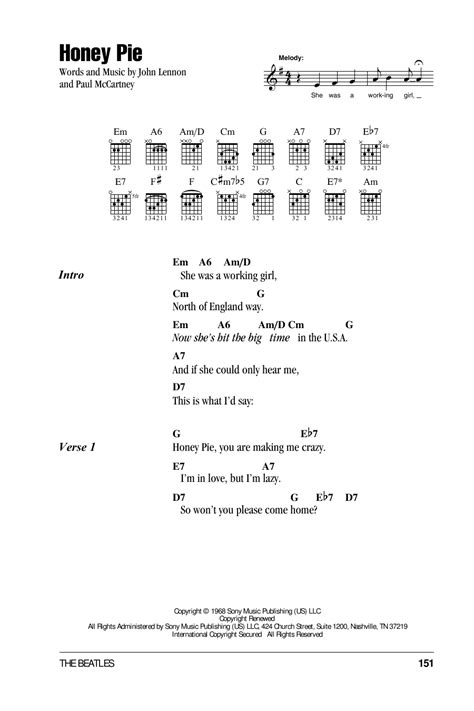 Honey Pie by The Beatles - Guitar Chords/Lyrics - Guitar Instructor