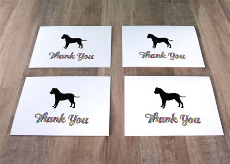 Pitbull Thank You Cards Pittie Note Card Set Dog Thank You Etsy