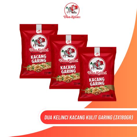 Jual DUA KELINCI Kacang Kulit Garing 3x180gr Shopee Indonesia