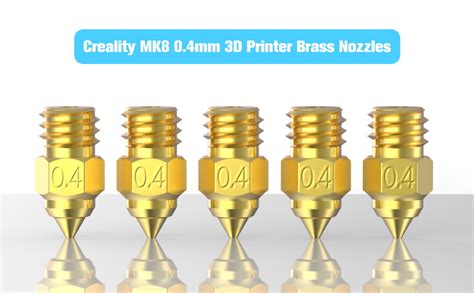 Creality Official 3D Printer Brass Nozzles MK8 0 4mm 5pcs For Ender 3