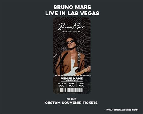 Bruno Mars Live In Las Vegas Custom Physical Memory Souvenir Concert