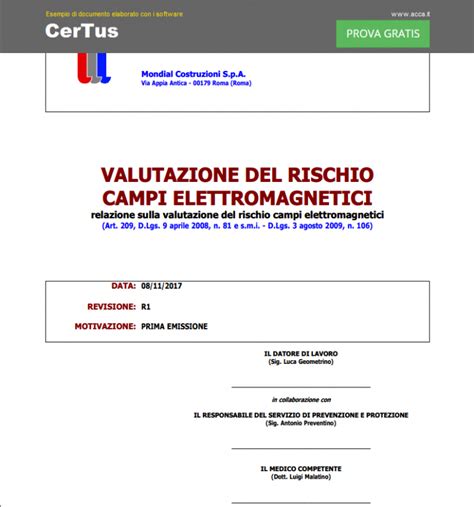 Valutazione Rischio Campi Elettromagnetici BibLus