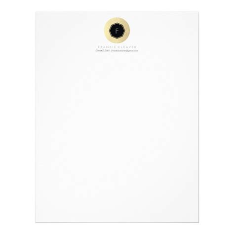 Modern Geo Octagon Monogram Bold Spot Gold Foil Letterhead Zazzle