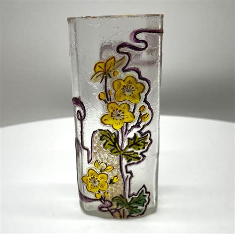 Legras Cie Mont Joye Cameo Glass Acid Etched Vase Vase Glass