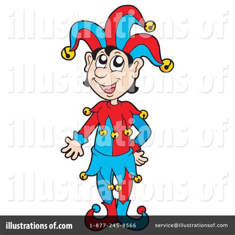 Mardi Gras Jester Boy Cartoon Colored Clipart Vector Art