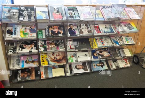 Packed Magazine Rack London England Uk Stock Photo Alamy