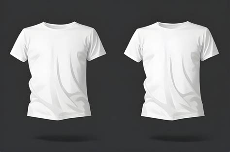 Premium Photo | Blank White TShirt Vector Mockup with Short Sleeves