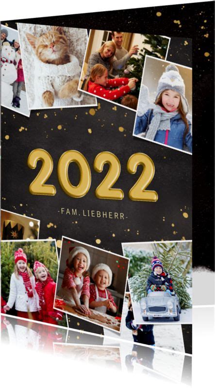 Neujahrskarte Fotocollage 2022 Folienballon