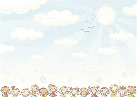 "Sky background with happy kids, no gradients." | Powerpoint background ...