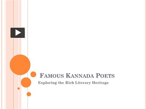 Ppt Famous Kannada Poets Powerpoint Presentation Free To Download