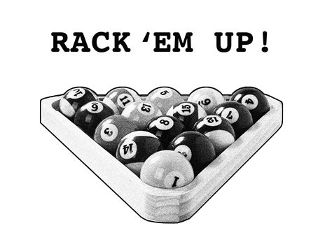 RACK 'EM UP Pool Ball Rack With Billiard Balls Unisex T-shirt With Unique B&W Design Vintage ...