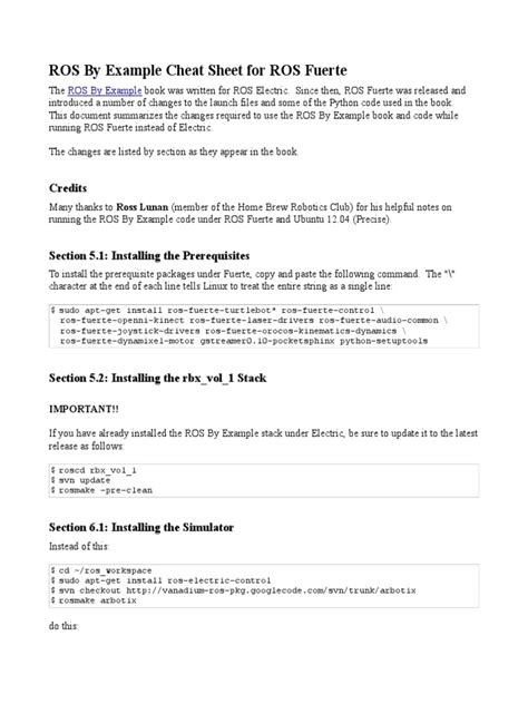 Ros Fuerte Cheat Sheet Pdf Display Resolution System Software