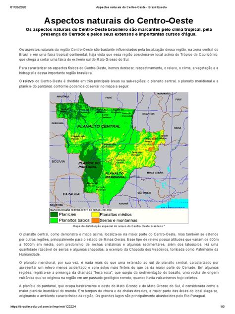 Os principais aspectos naturais da região Centro-Oeste do Brasil ...
