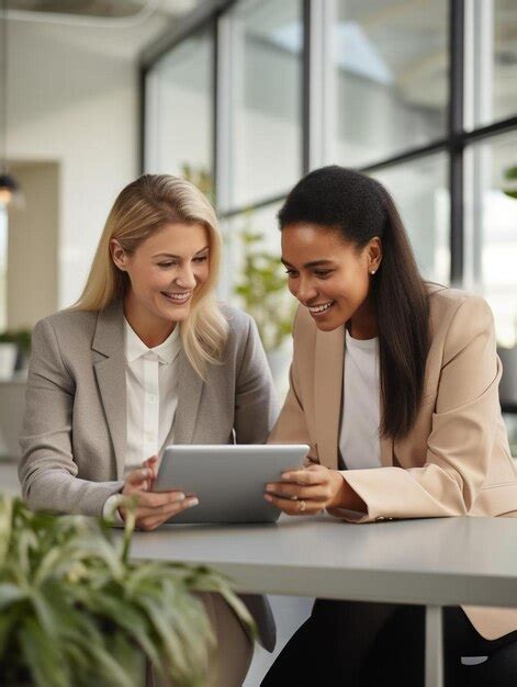 Premium Photo Shot Of Two Businesswomen Using A Digital Tablet