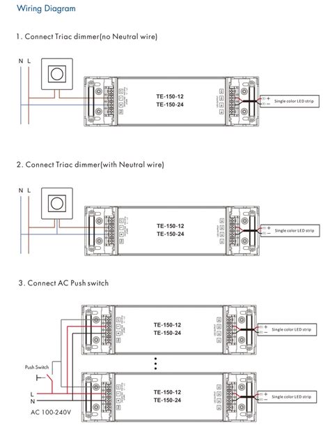 12V 150W TRIAC Push Dim Dimmable LED Driver Single Color