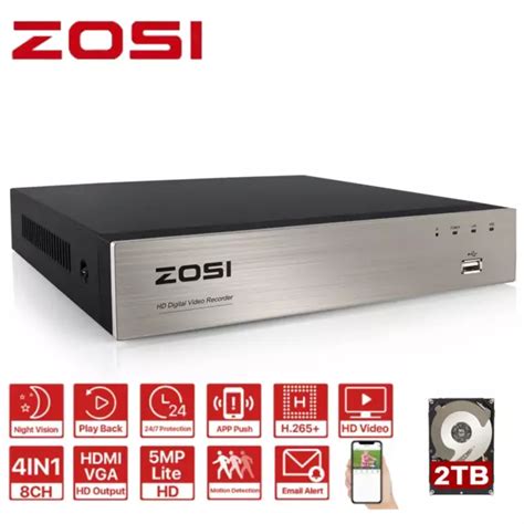 ZOSI 8CH CCTV 1080P H 265 DVR HD 2TB HDD For Security Camera System