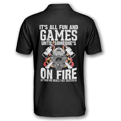 Firefighter Funny Skull Fire Flame Custom Firefighter Shirts For Men