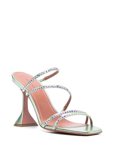 Amina Muaddi Naima Crystal Embellished 105mm Sandals Farfetch