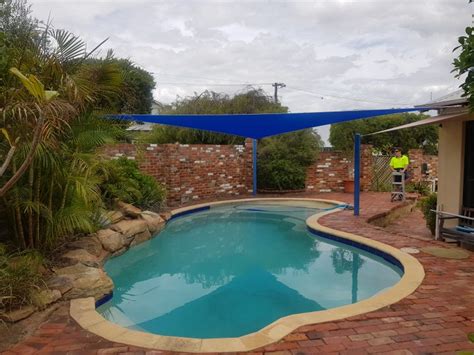 Triangle Shade Sail Over Swimming Pool Perth Shade Sails Perth