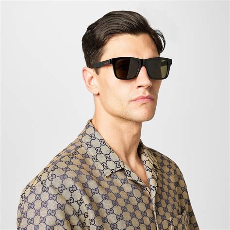 Gucci Square Frame Sunglasses Unisex Square Sunglasses Flannels