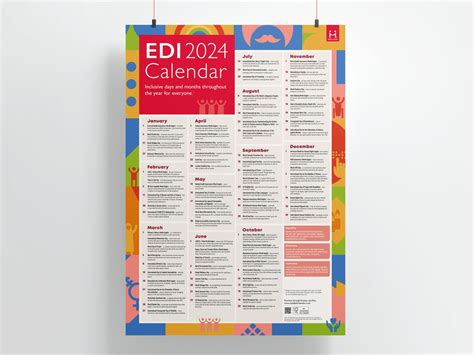 Equality Diversity Inclusion EDI Calendar 2024 A2 Poster Planner Etsy