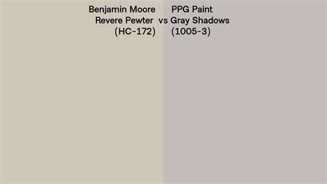 Benjamin Moore Revere Pewter Hc 172 Vs Ppg Paint Gray Shadows 1005 3