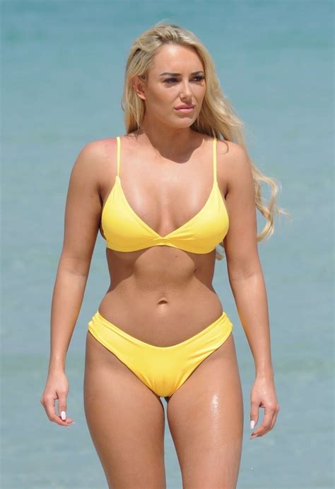 Amber Turner In Yellow Bikini On The Beach In Dubai Gotceleb