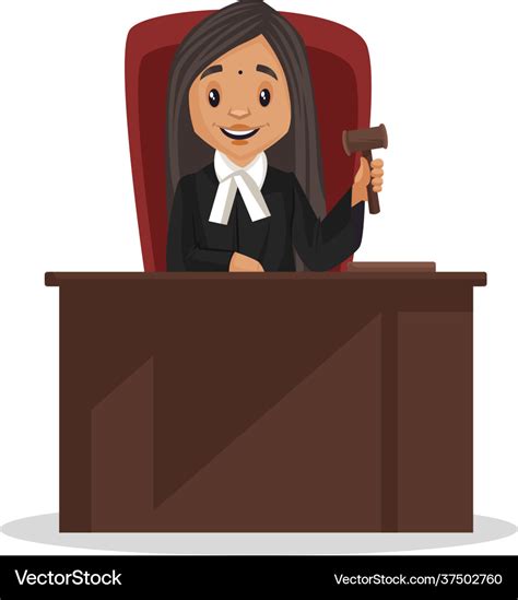 Female Judge Cartoon Character Royalty Free Vector Image