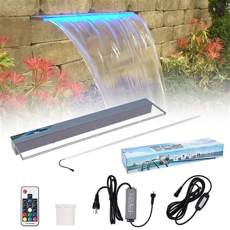 Buy PONDO Lighted Waterfall Pool Fountain 36 With LED 7 Color Changing