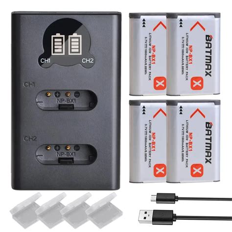 Batería NP BX1 NP BX1 de 1860mAh Cargador USB LCD con tipo C para Sony