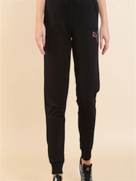 Buy Puma Women Black Solid Graphic 4 Regular Fit Joggers Track Pants