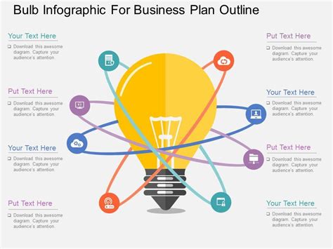 Bulb Infographic For Business Plan Outline Powerpoint Template