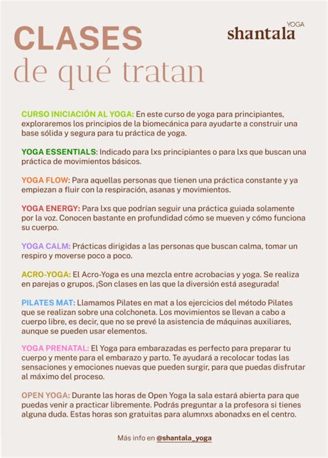 Horario Y Tarifas Shantala Yoga