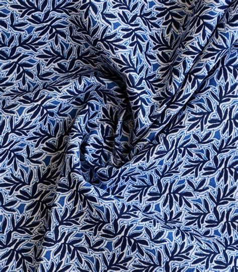 Cotton Blue Leaf Woven Fabric FC OA278 Dinesh Exports