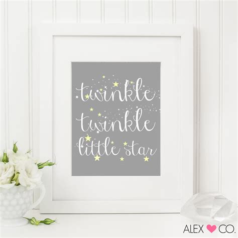 Printable Quotes Twinkle Little Star Gray by alexandcoprintables