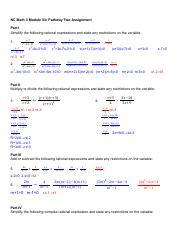 6 2 Math Assignment Pdf NC Math 3 Module Six Pathway Two Assignment