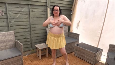 Sexy Wife In Yellow Miniskirt And Bikini Top With Big Boobs Phoenixwings Clips Sale