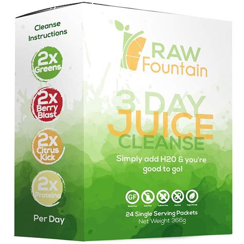 3 Day Juice Cleanse Detox 24 Powder Packets 4 Tasty Flavors W Pro