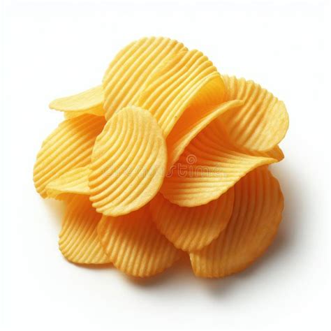 Ai Generated Realistic Photo Of Crispy Potato Chips On White Background