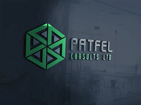 3d glass window logo mockup – Patfel Consults Ltd