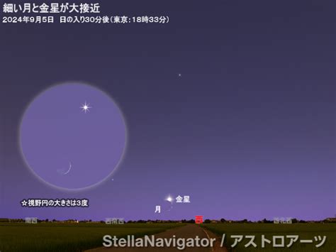 2024年9月5日 細い月と金星が大接近 アストロアーツ