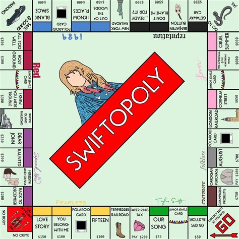 Taylor Themed Monopoly Board Inspired By Hanandbella On Tiktok