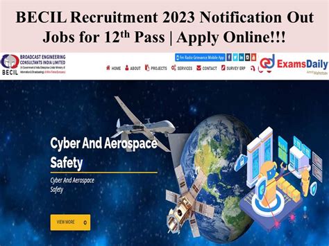 BECIL Recruitment 2023 Notification Out Jobs For 12th Pass Apply