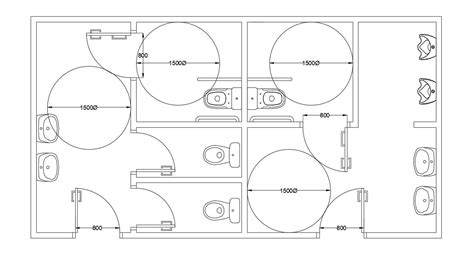 Public Toilet Layout Plan Cadbull